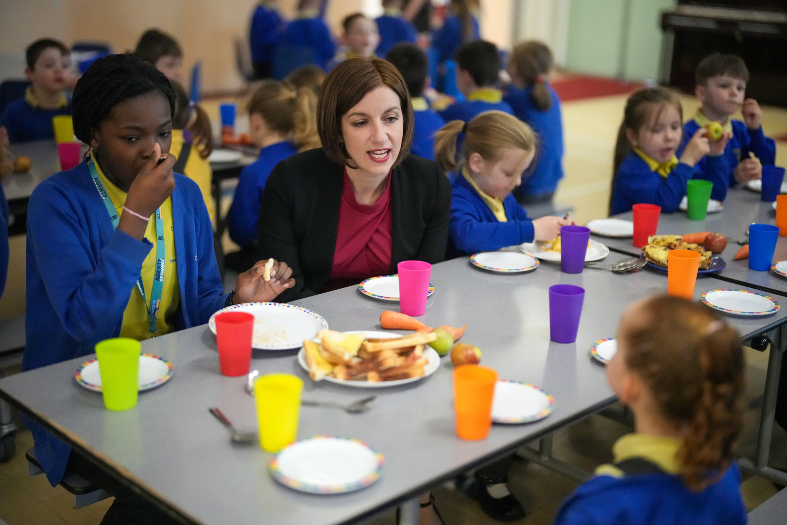 Bridget Phillipson, Labour's Shadow Education Secretary, at a school breakfast club.